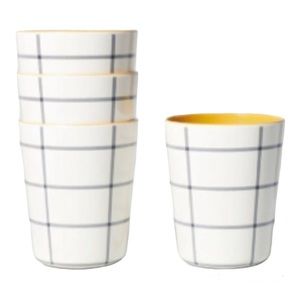 Hearth & Hand 12.5 oz. Grid Pattern Bamboo Melamine Tumblers 4 Pack